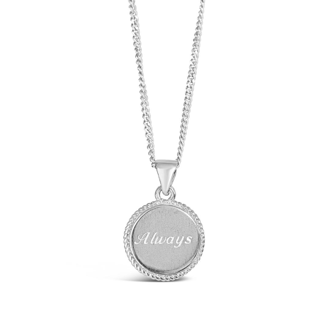 Engravable Disc Necklace | Silver