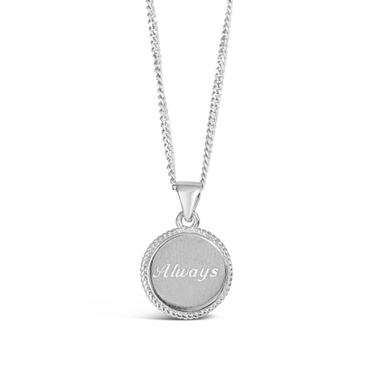 Engravable Disc Necklace | Silver