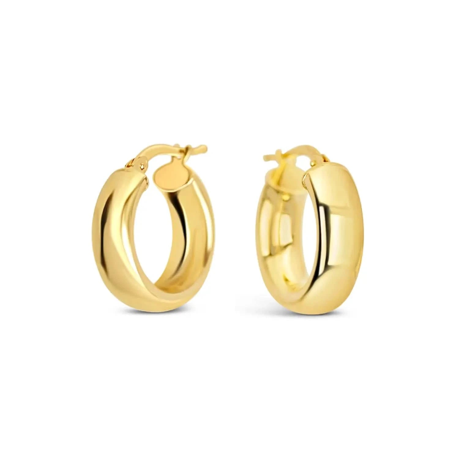 Solid Gold Chunky Hoop Earrings – Lily Blanche - Main Image