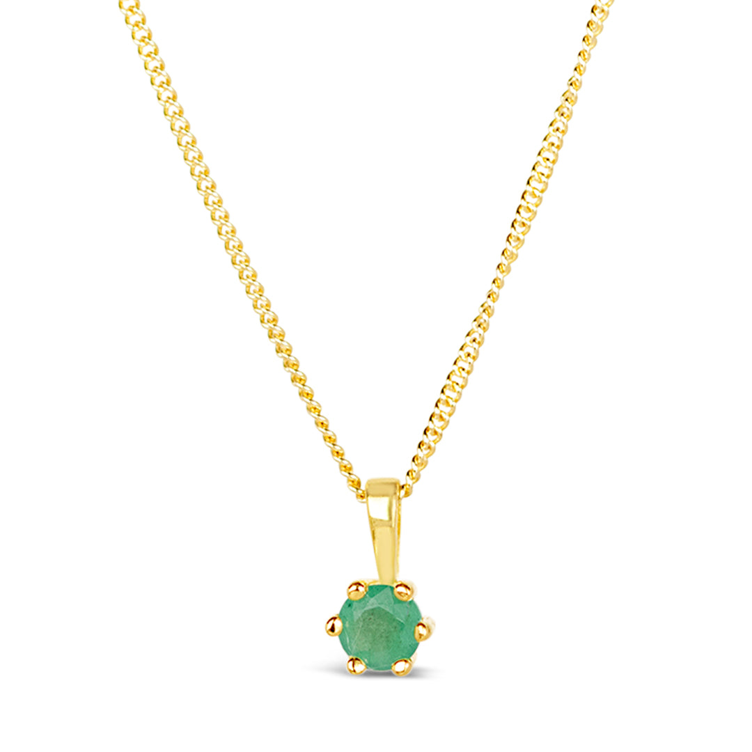 Emerald Charm Necklace in Gold