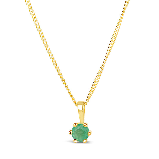 Emerald Charm Necklace in Gold