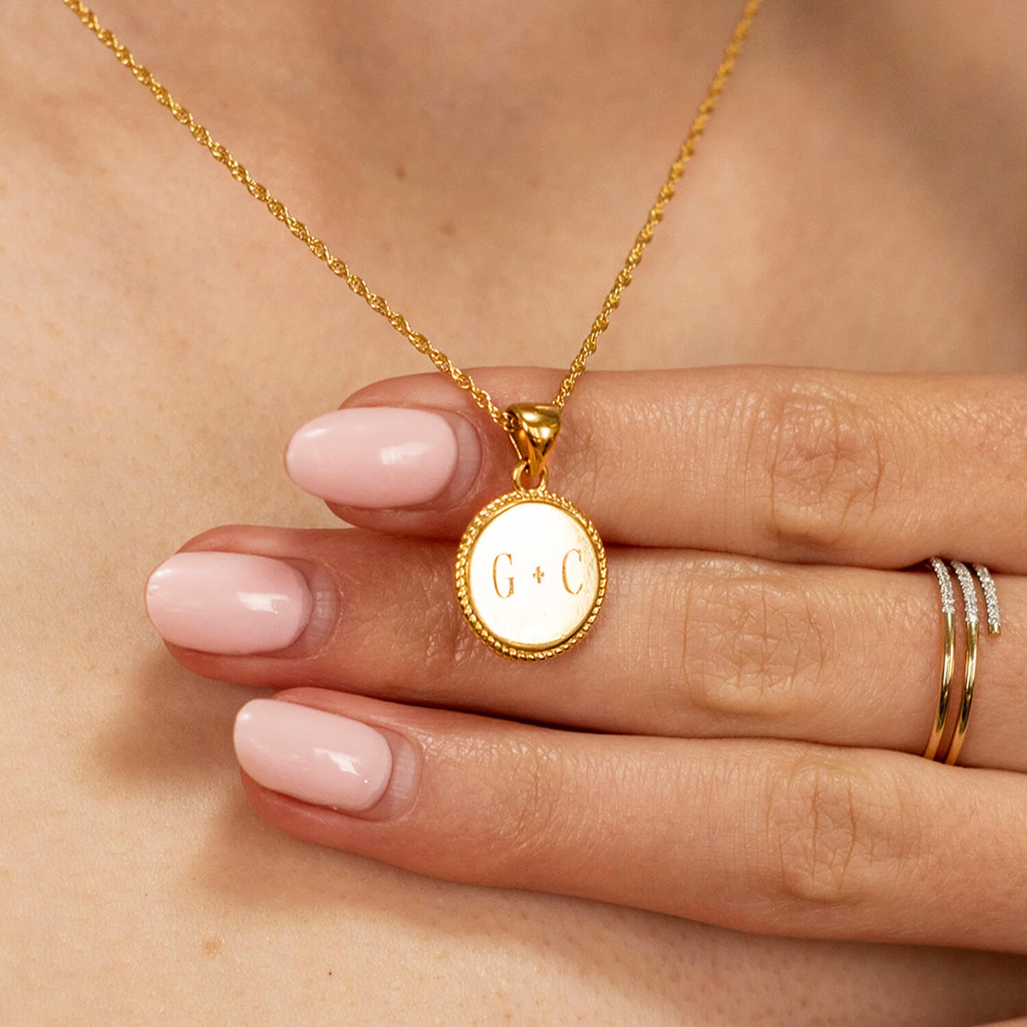 Engravable Disc Necklace | Gold