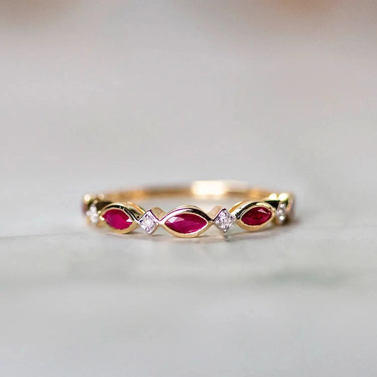 ruby and diamond gold ring