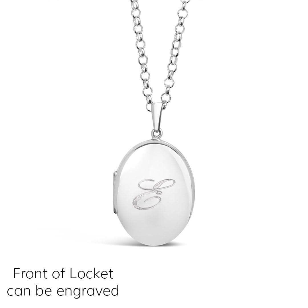 4 Photo Silver Expanding Oval Locket + Photos