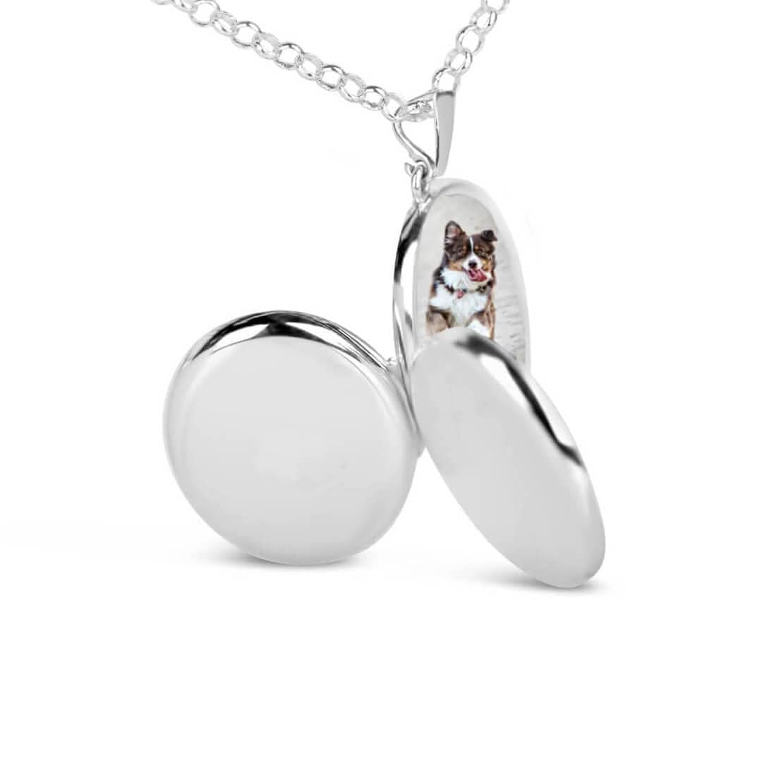 4 Photo Silver Expanding Oval Locket + Photos