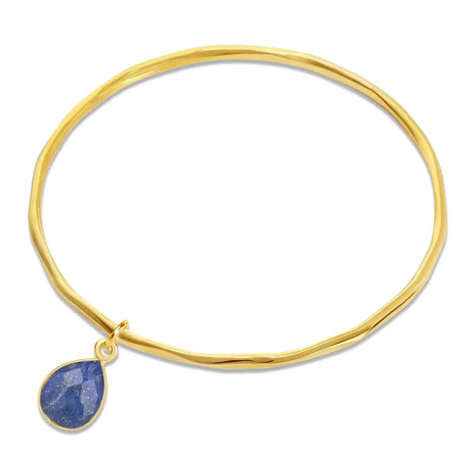 lapis lazuli bangle gold on white background