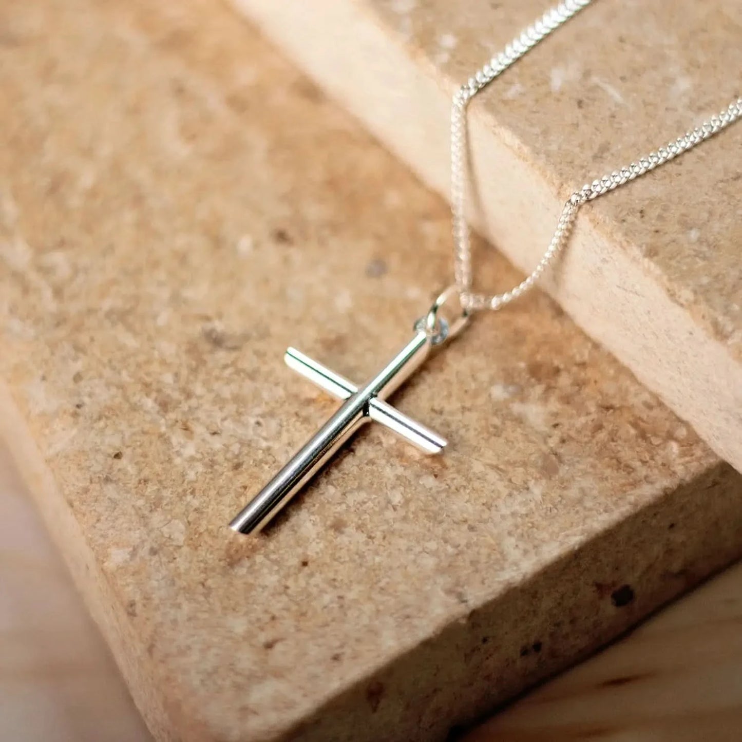 silver cross necklace with chain