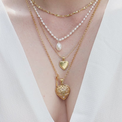 Heart Locket Necklace | Gold