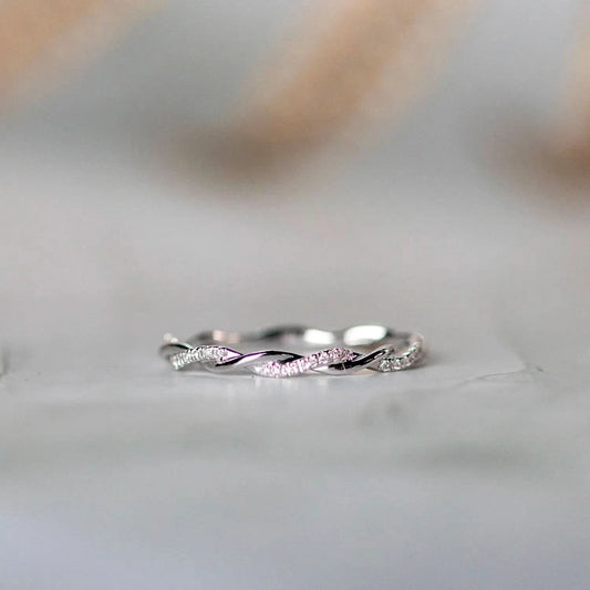 rope diamond solid white gold ring