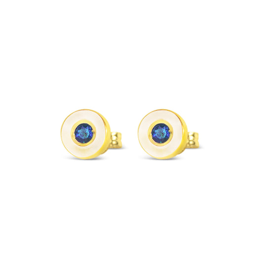 Sapphire & Solid Gold Stud Earrings