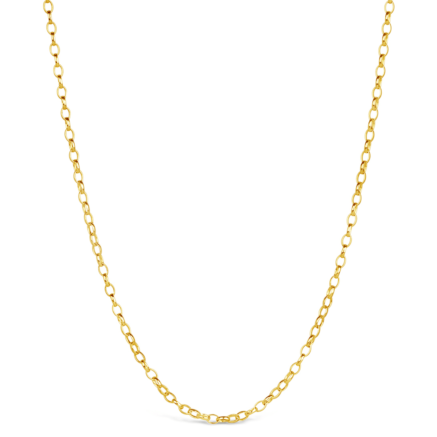 UK handcrafted Solid 9 carat Gold chain necklace on a white background