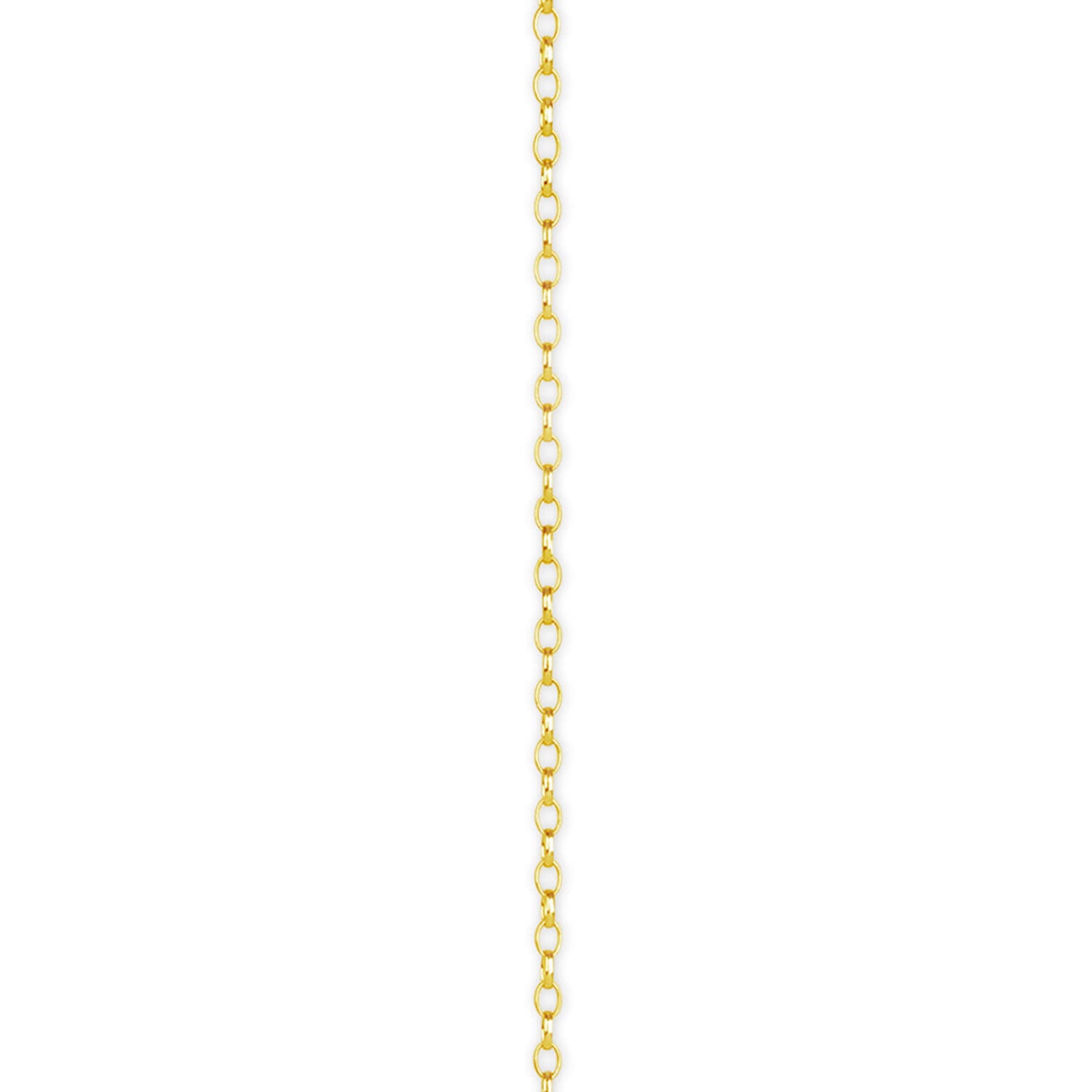 Solid Gold Belcher chain detail of links on a white background
