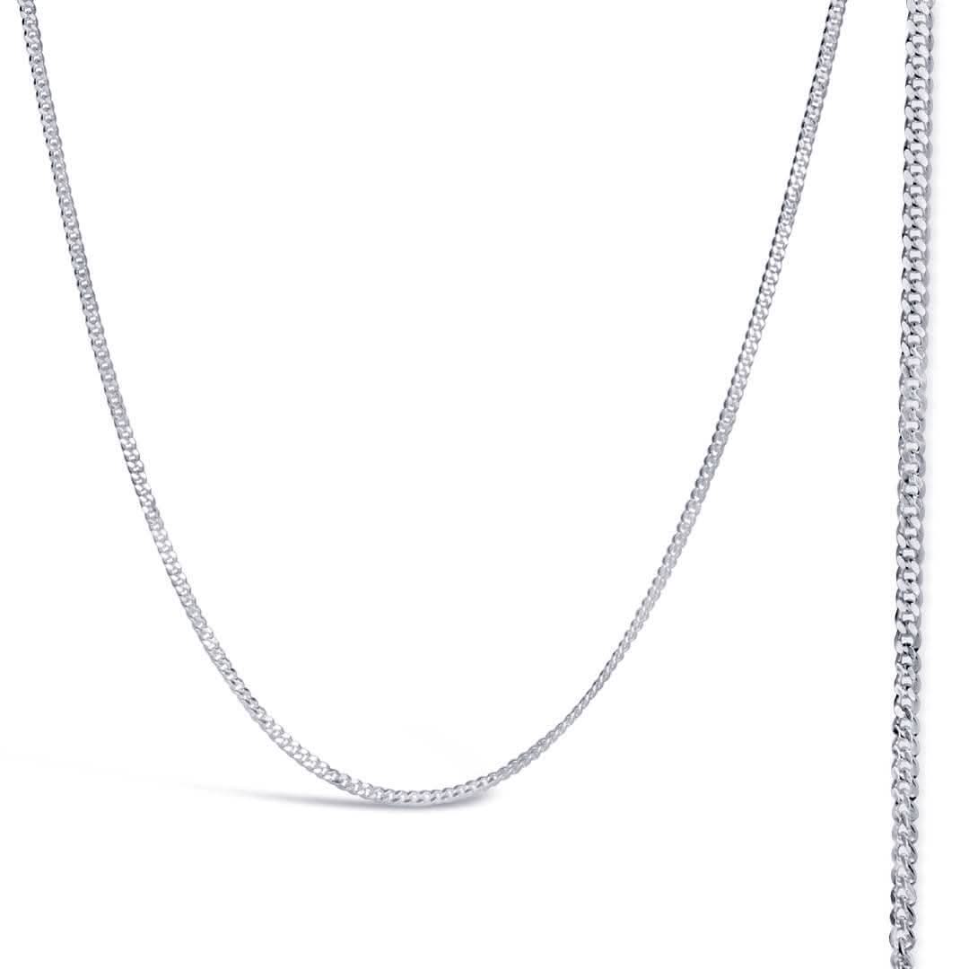 Solid White Gold Curb Chain Premium Quality Chain UK Made