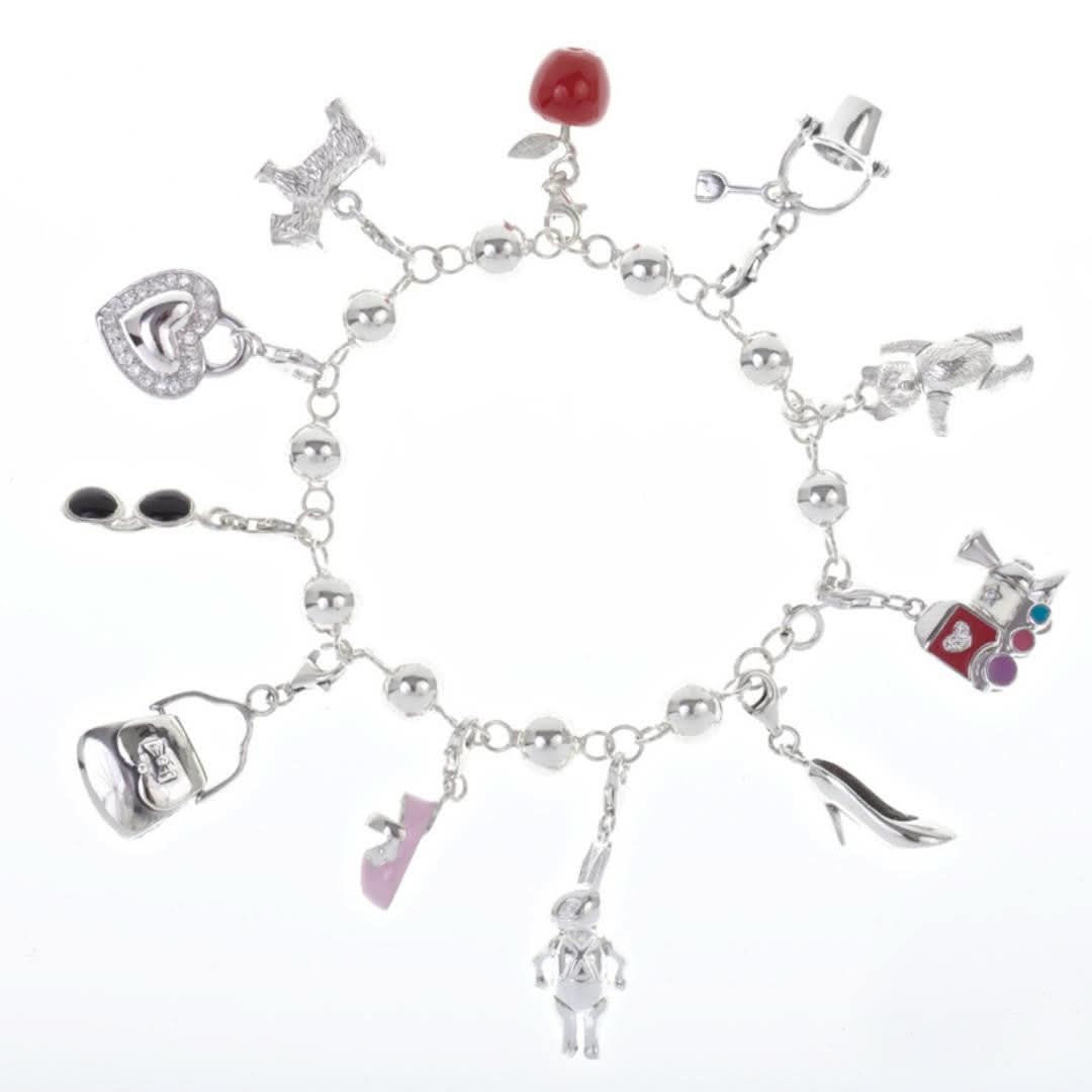 lucky charm bracelet with multiple charms attached
