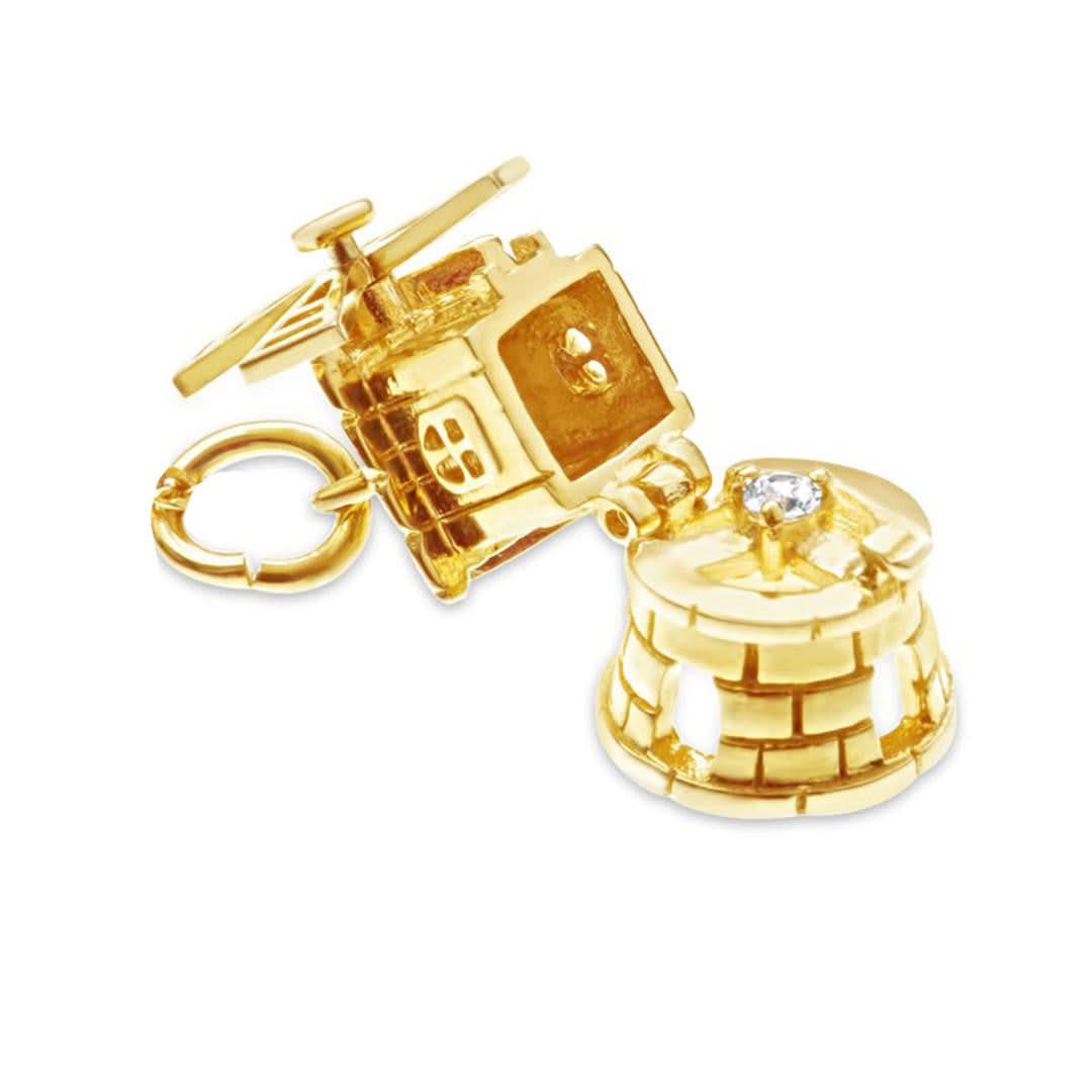 LILY BLANCHE Gold Vermeil Magical Windmill Charm - Peace open