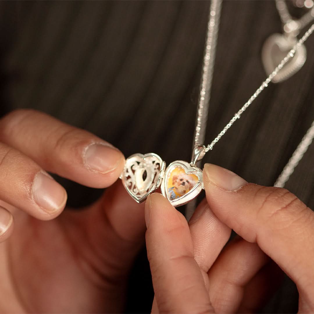 Sapphire Heart Locket | White Gold