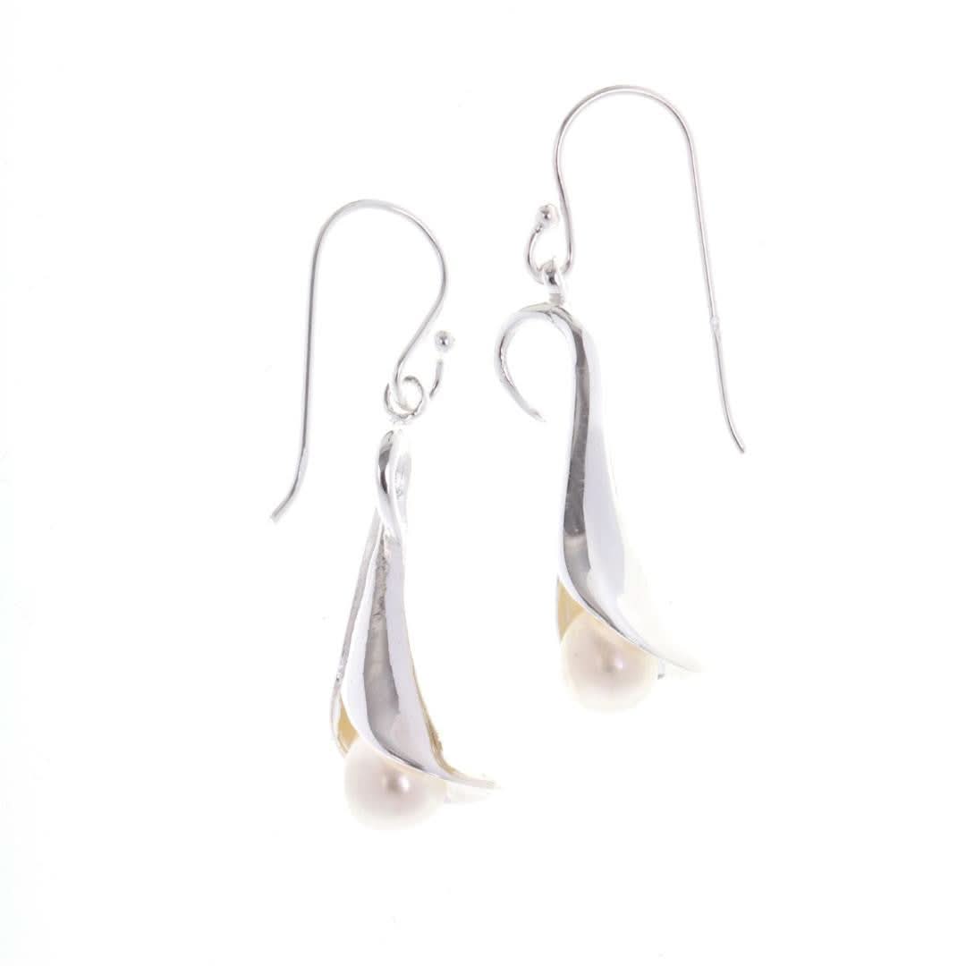 Lily earrings on a white background