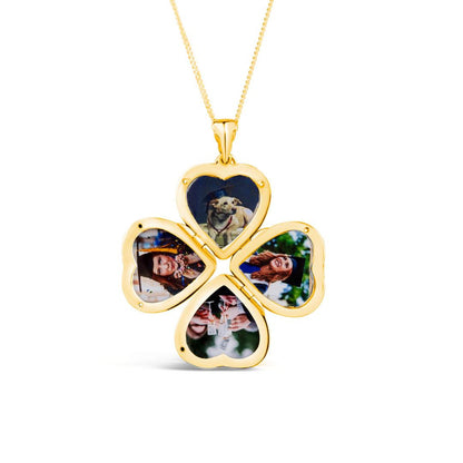 Lily Blanche gold heart shaped locket with four photos