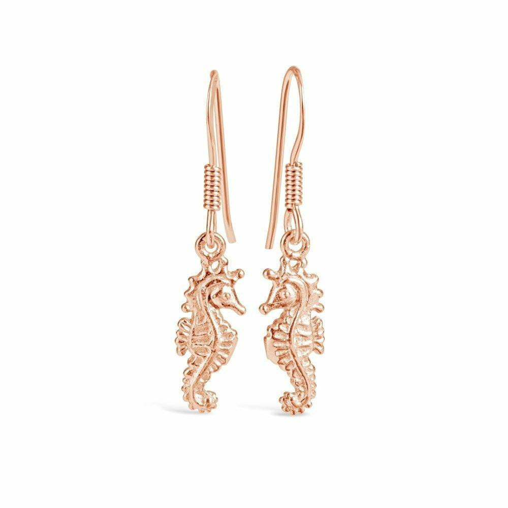 Lily Blanche Rose Gold Seahorse earrings