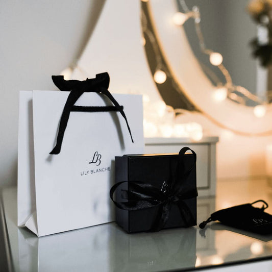 Lily Blanche luxury packaging on a vanity table