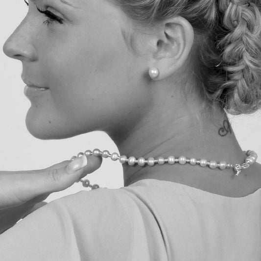 Sterling Pearl Necklace | Champagne