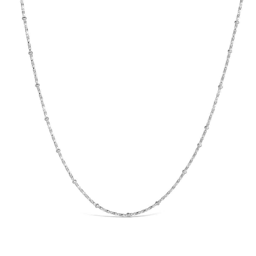 white gold beaded chain