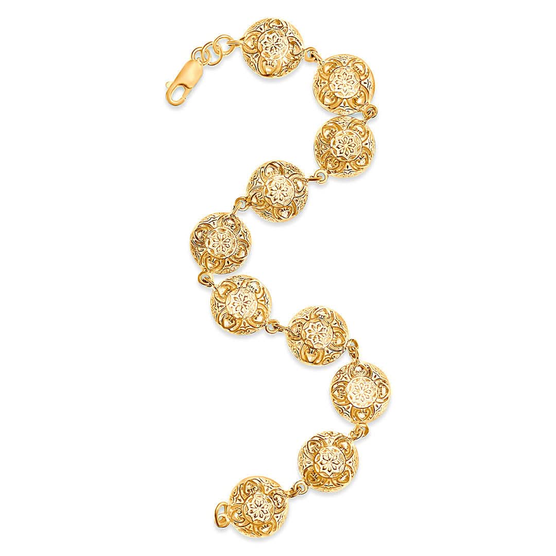 gold memory keeper bracelet on a white background