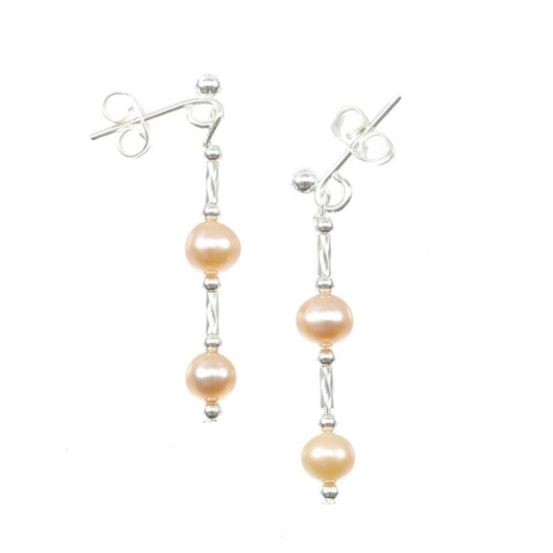 Twist Pearl Earrings Champagne