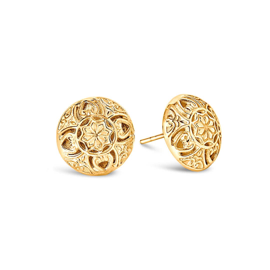 gold memory keeper earrings on a white background