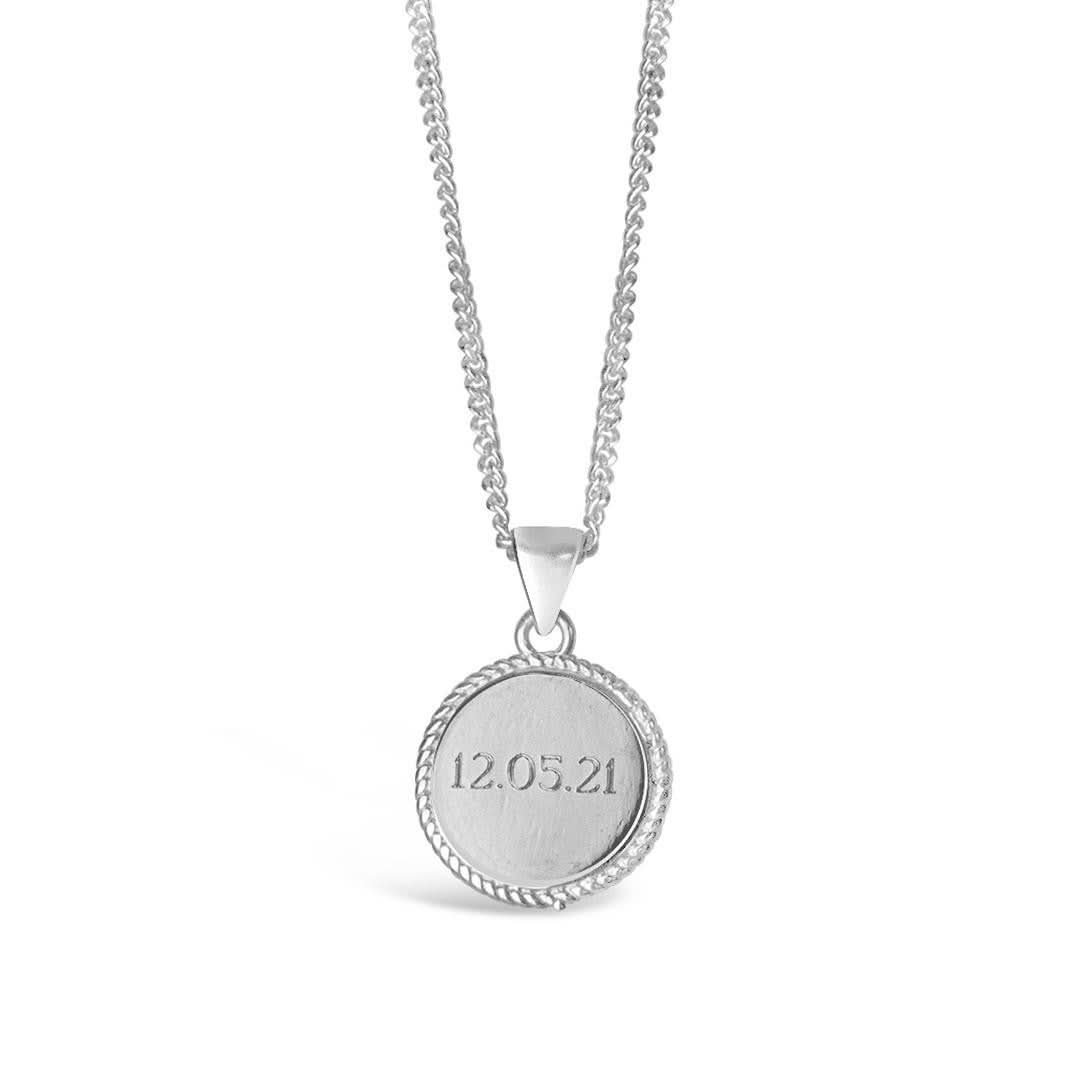 Limited Edition King Charles III Coronation Necklace featuring the Commemorative Hallmark back view