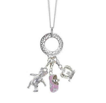 charm carrier pendant with three magical charms attached