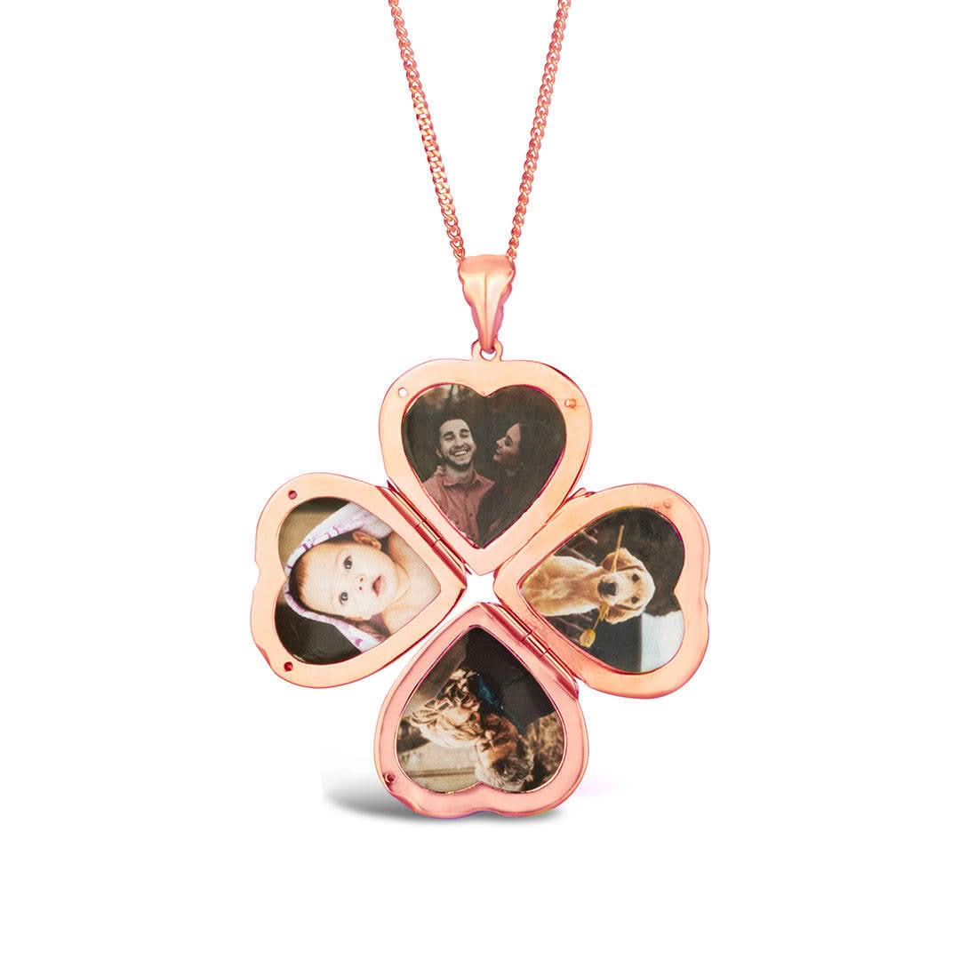 Lily Blanche rose gold heart locket with 4 photos