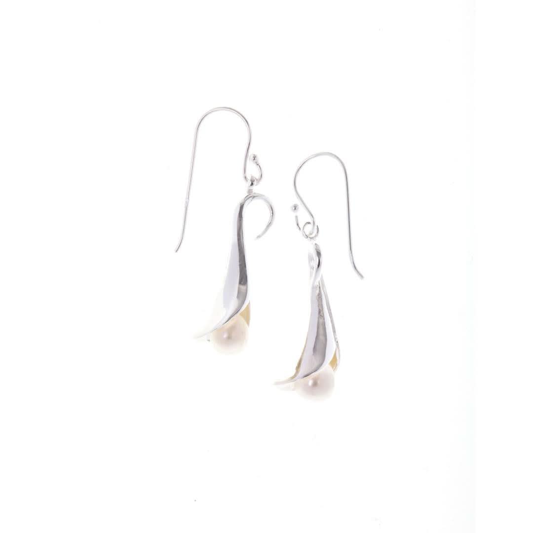lily earrings on a white background