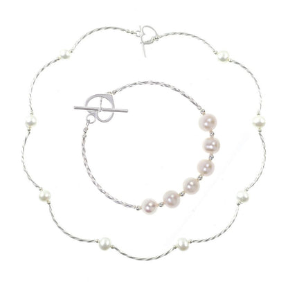 Twist Pearl Necklace Ivory Pearls