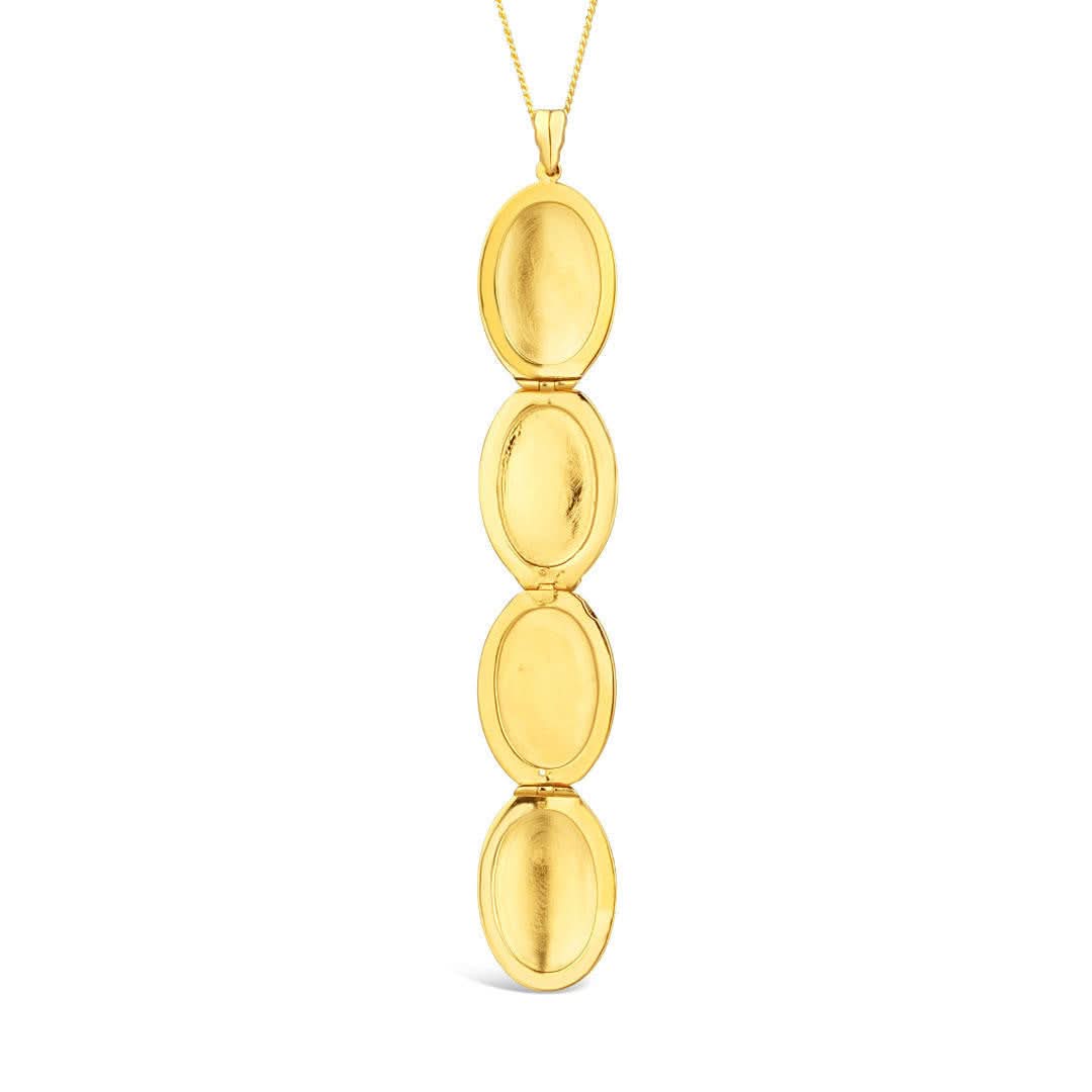 Lily Blanche gold oval shaped locket open