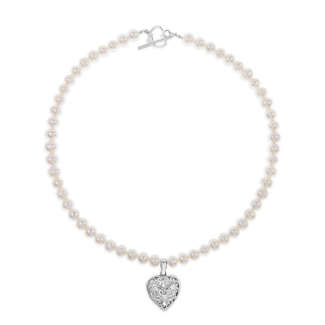 keepsake heart necklace on a white background
