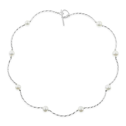 Twist Pearl Necklace Ivory Pearls
