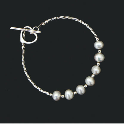 Twist Pearl Bracelet Ivory Pearls