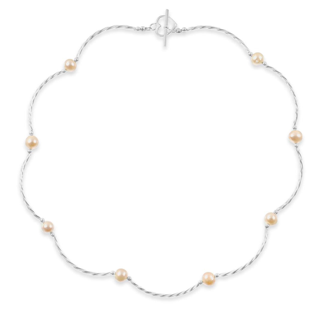 Twist Pearl Necklace  Champagne Pearls