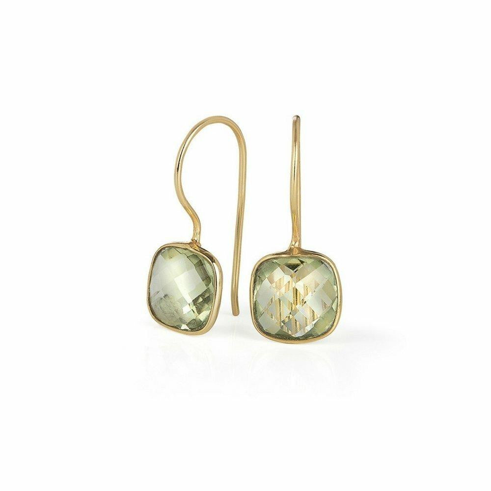 Lily Blanche green amethyst earrings in gold side view