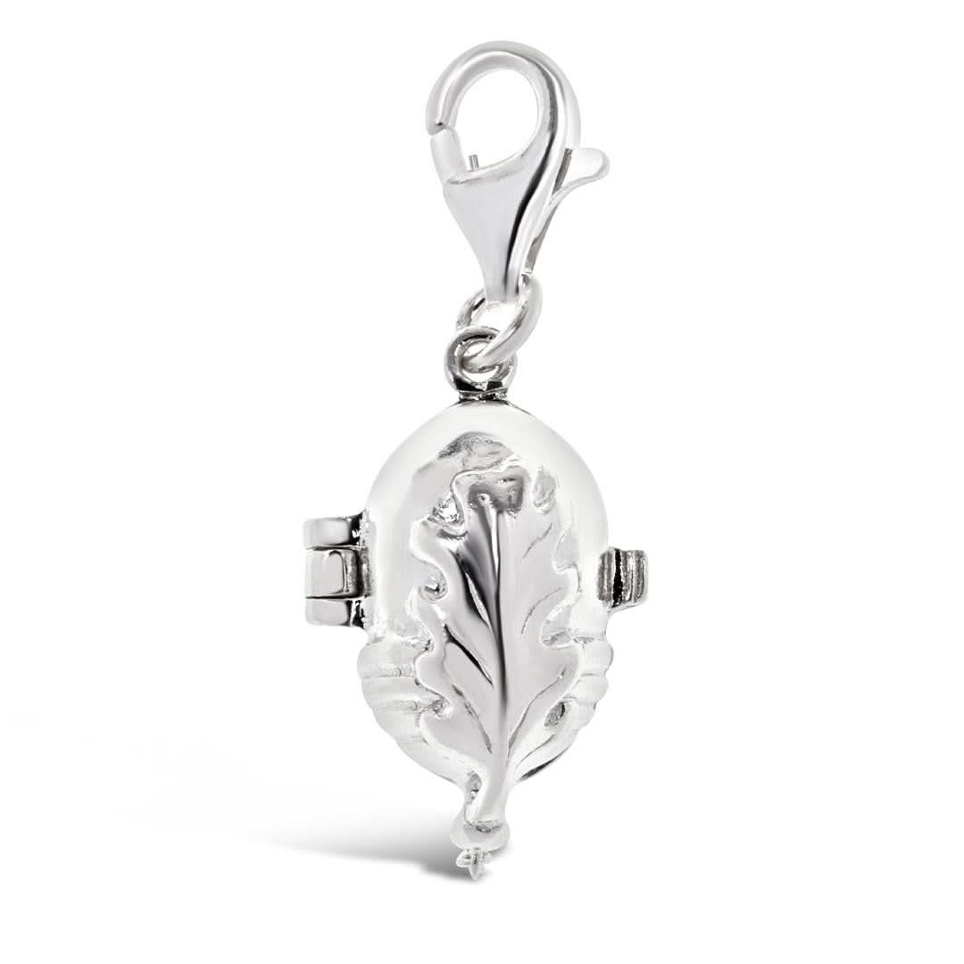 magical silver squirrel charm on a white background
