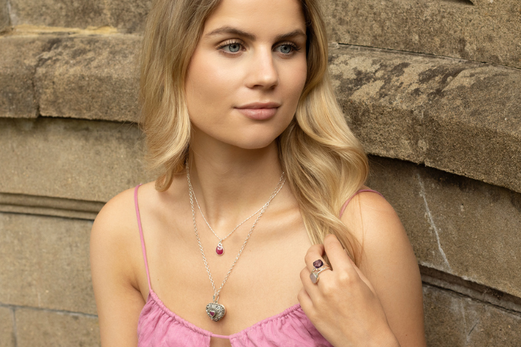 Lily Blanche How To Wear Pink | Model Wearing Pink Jewellery