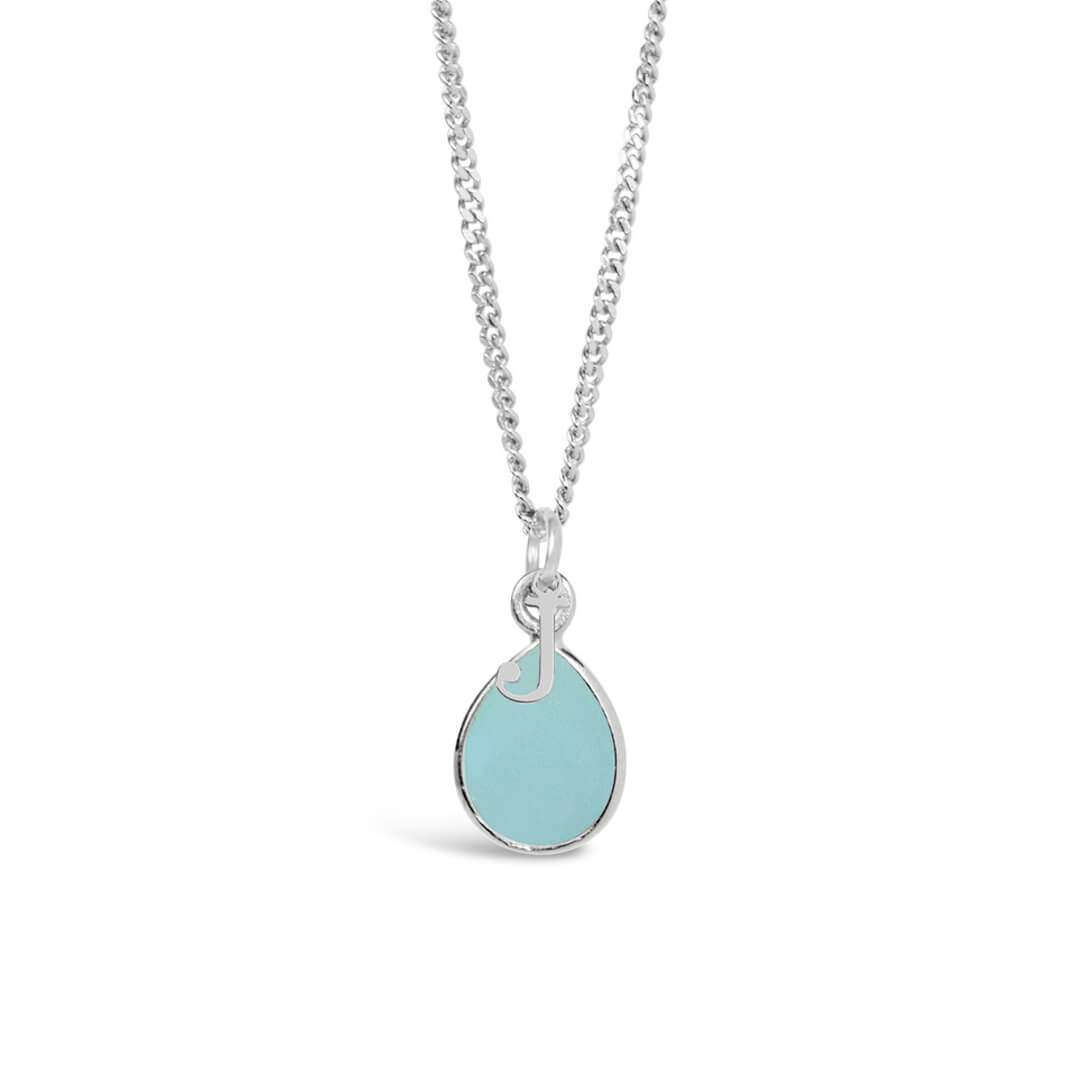 Aqua Chalcedony Necklace | Silver | March Birthstone