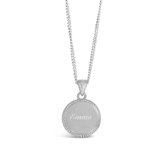 Engravable Disc Necklace | Silver