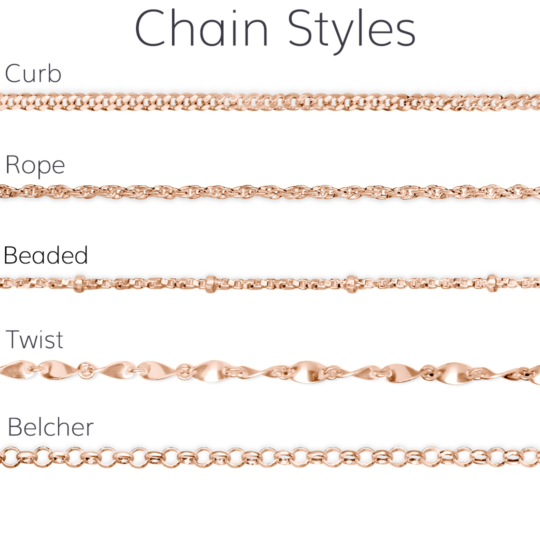 Lily Blanche chain styles in rose gold vermeil