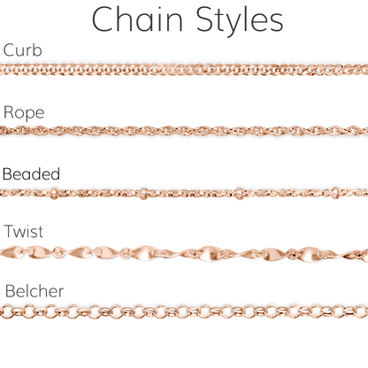 Lily Blanche chain styles in rose gold