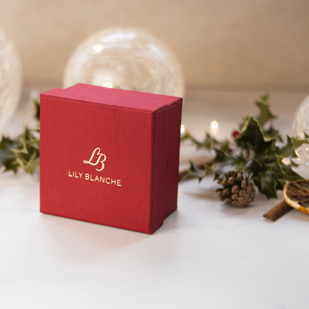 Lily Blanche red seasonal gift box for men's jewellery