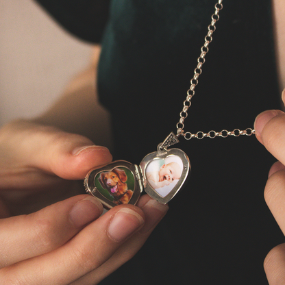 Amethyst Vintage Heart Locket | White Gold