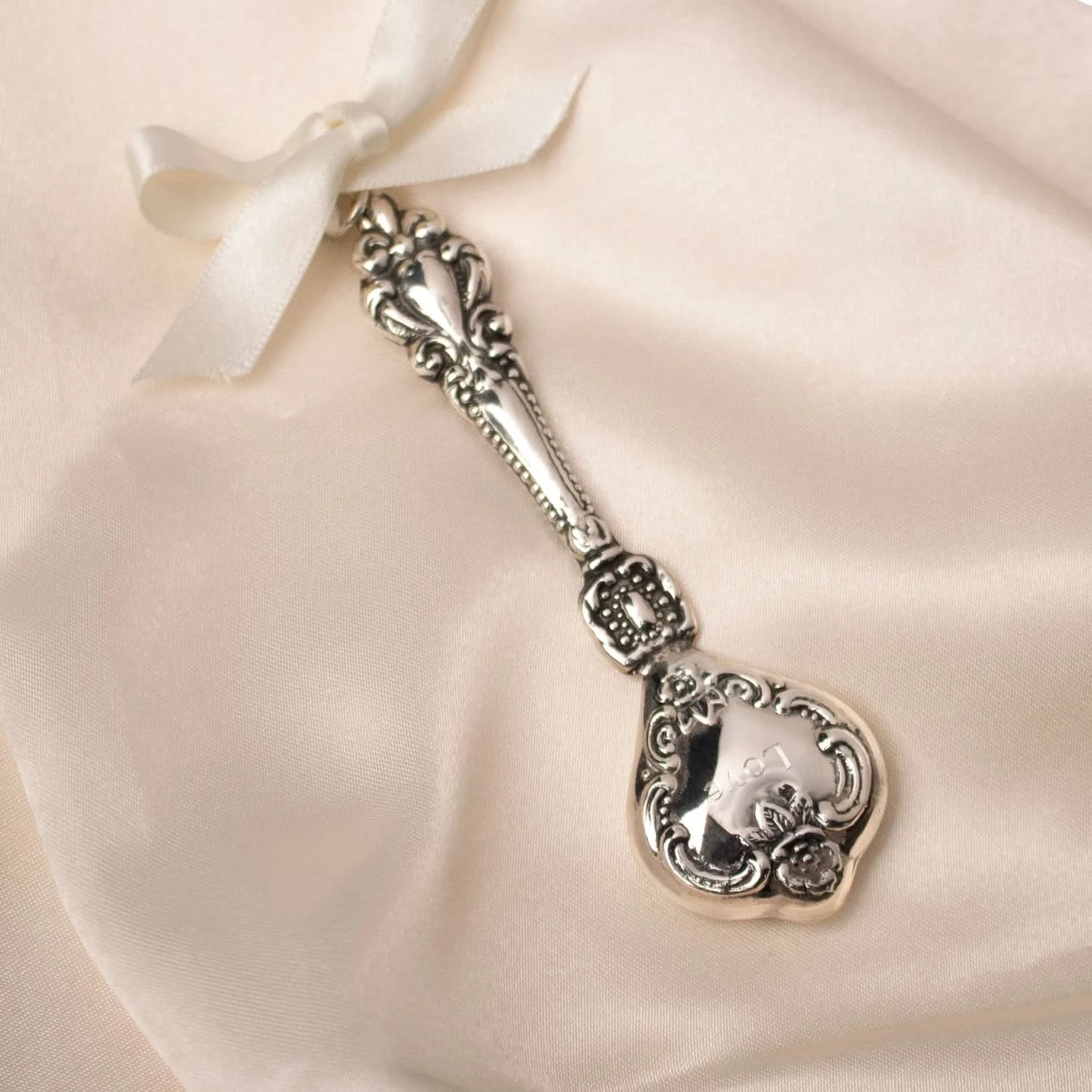 Solid Silver Baby Rattle + Engraving