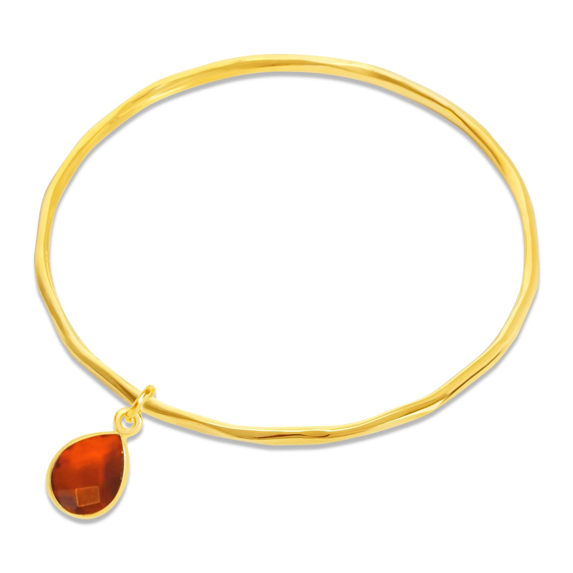  Gold Carnelian charm bangle